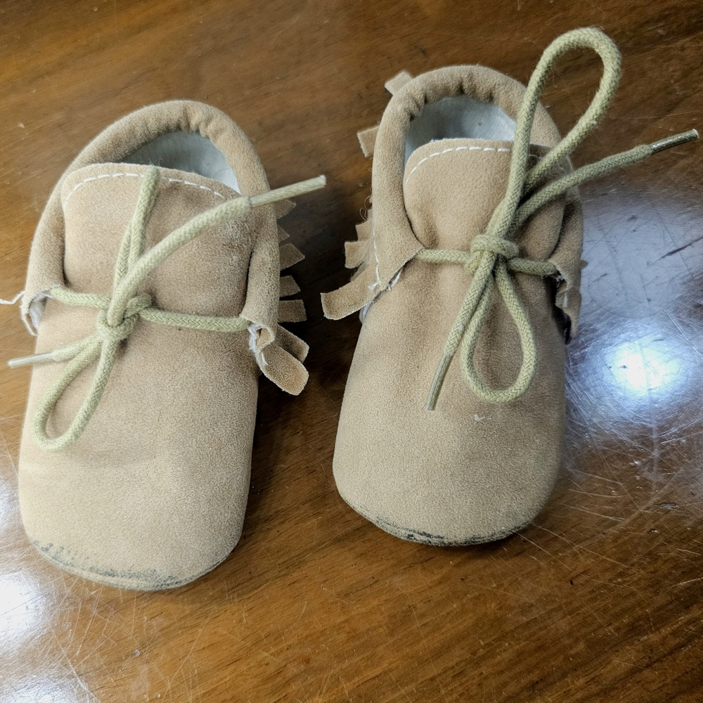 Carter's Tan Lace-up Moccasin's - 6-12 Months